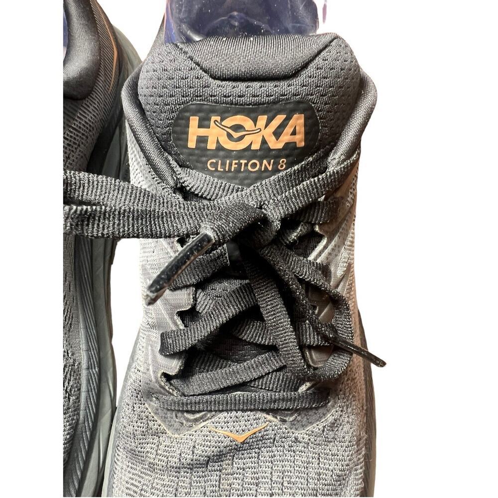 HOKA Clifton 8 Running Shoes Women’s 9.5 Gray Copper Gold Athletic Sneakers - Picture 12 of 14